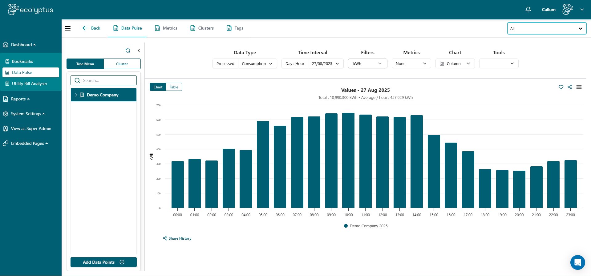 Data Pulse dashboard